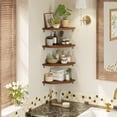 thumbnail image 1 of Fairy 4 Tier Walnut Corner Floating Shelves for Wall, Space-Saving Corner Shelf Unit for Home Storage and Display, 1 of 8