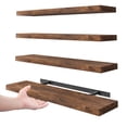 thumbnail image 1 of Fairy 4pcs Floating Shelves for Wall, 22.5in Bathroom Kitchen Shelves for Farmhouse Decor, Rustic Brown, 1 of 5