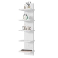 thumbnail image 1 of Fairy 5 Tier Wall Shelf Unit, White Floating Wall Shelves, Vertical Wall Organizer for Bedroom, Living Room & Home Decor, 1 of 7