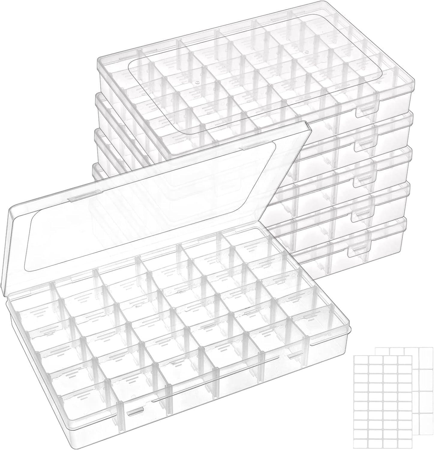 2pcs 24 Grid Storage Box Plastic Organiser Tray Clear Container