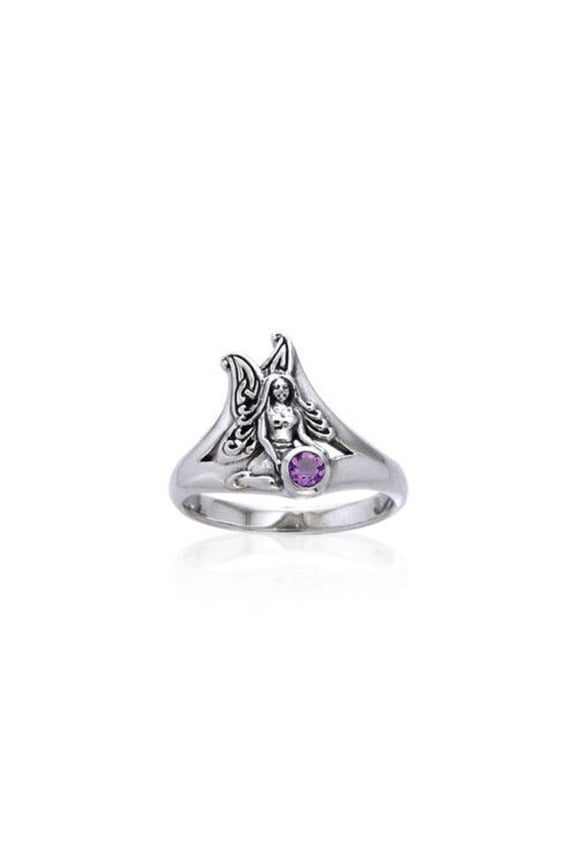 Fairy Amethyst 925 Sterling Silver Ring Fine Enchanting Mystical Jewelry