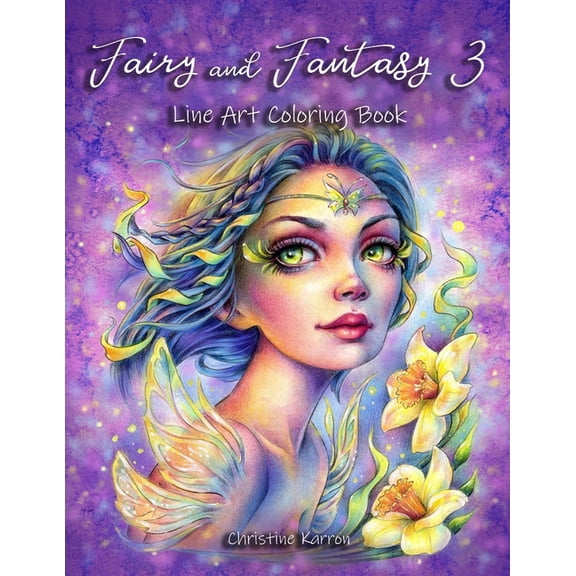 Fairy And Fantasy 3 Line Art Coloring Book