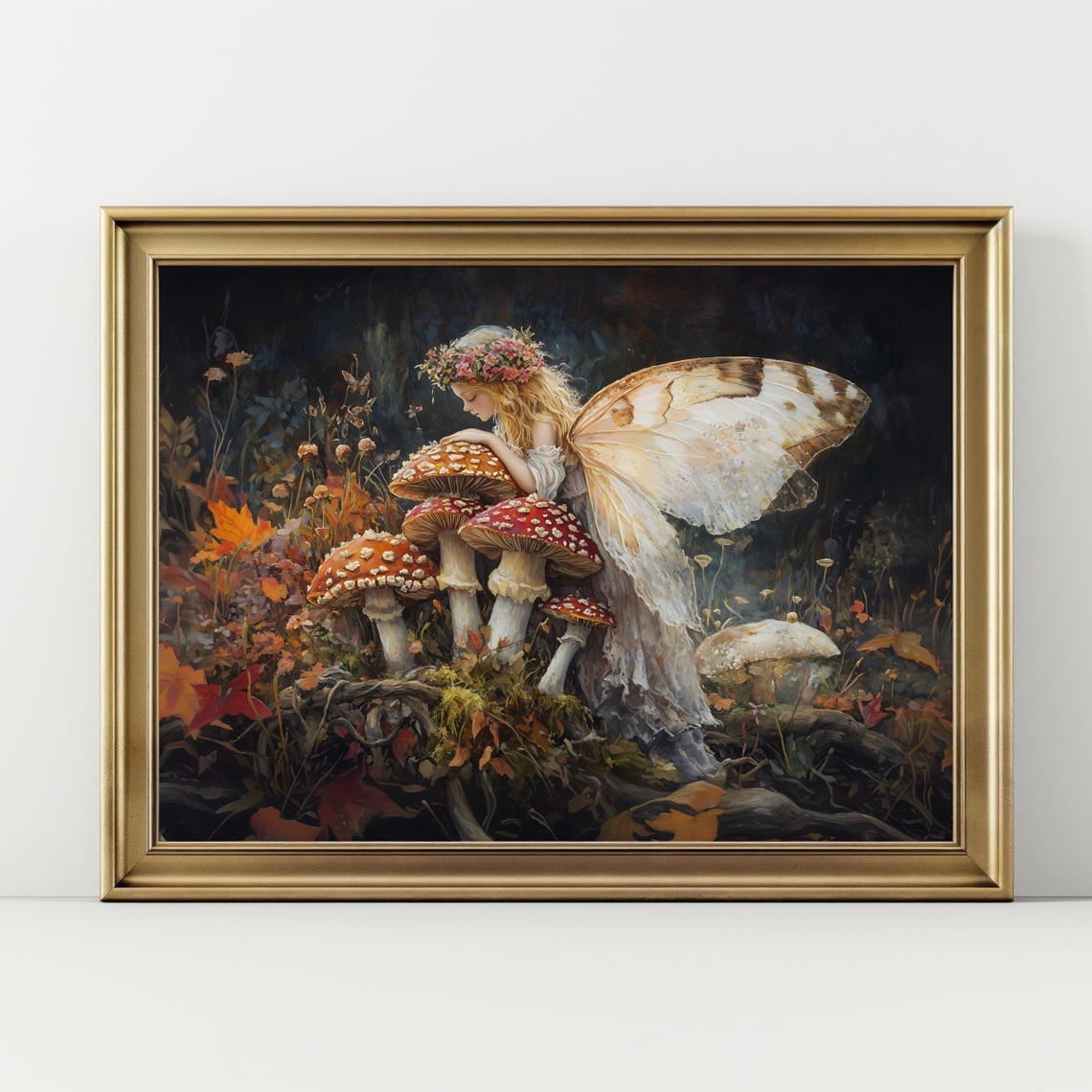 Fairy And Mushroom Wall Art Print, Whimsical Forest, Woodland Fantasy ...