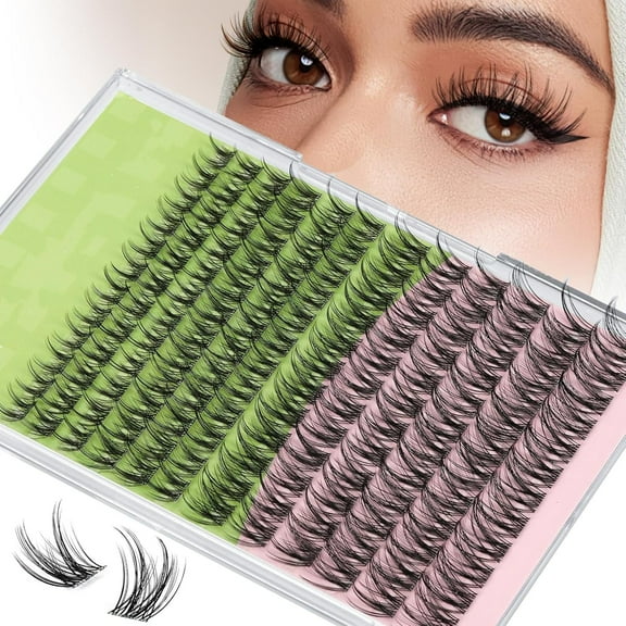 Fairy Angel Lash Clusters Manga Lash Extension D Curl 144Pcs Eyelash Extension Wispy Natural Invisible Band Lash with Waterproof DIY Lash Extension at Home(Angel-D-8-18MIX)