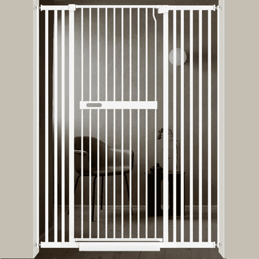 Fairy Baby 70.8" Extra Tall Pet Cat Gate 29.99-45.62" Wide Pressure Mounted Walk Through White Metal