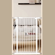 Fairy Baby Baby Gate Tall 40.55" Extra Wide Pet Dog Gate 30"-34" White Metal