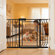 Fairy Baby Baby Safety Gate with Doorways,38"-47" Extra Wide Pressure Mount Pet Gate Black Metal