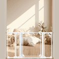 thumbnail image 1 of Fairy Baby Clear Baby Safety Gate with Wall Protectors 48-56 in Wide Pressure Mounted Gates White, 1 of 9