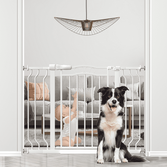 FURDEAR Extra Wide Baby Gate for Doorways 29.9"-43.4" Metals White