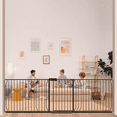 thumbnail image 1 of FURDEAR 95-104" Extra Wide Baby Safety Gate with Wall Protectors Walk Thru Black Metal Gate, 1 of 10