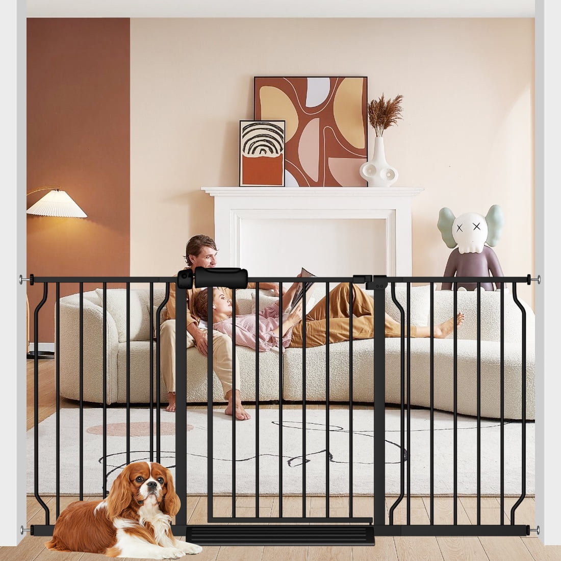 Fairy Baby Extra Wide Baby Gates 5362.2 inch, Auto Close Child Safety Gates for Stairs Banister