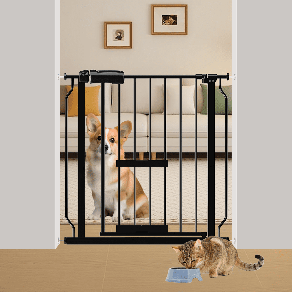 Fairy Baby Baby Gate with Cat Door 2429in Extra Wide Pressure Mount