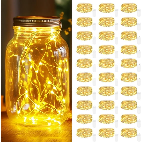 Fairy Battery Operated String Lights 7 FT/20 LED Minni Twinkle for Mason Jars DIY Wedding Party Christmas Bedroom Decor