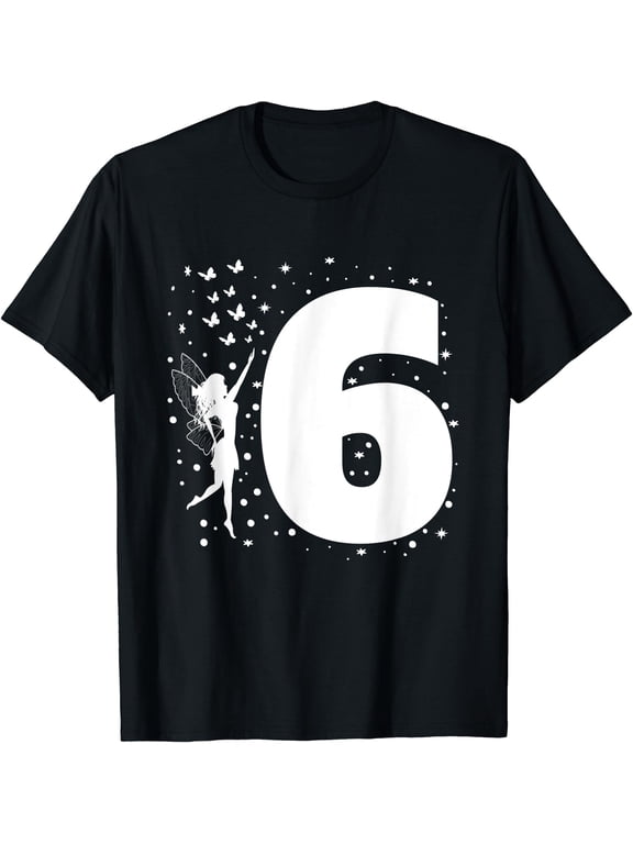 Fairy Birthday Age 6 Six years Old Girls Party Theme T-Shirt