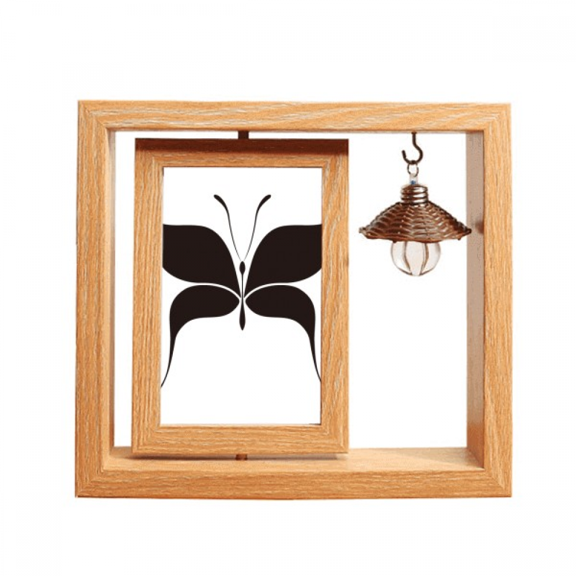 Fairy Black Art Deco Fashion Wooden Rotating Picture Photo Frame 4x6