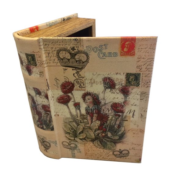 Fairy Book Box Decorative Book Box Leather & Wood Kids Secret Book Girl's Jewelry Box Fairy Keepsake
