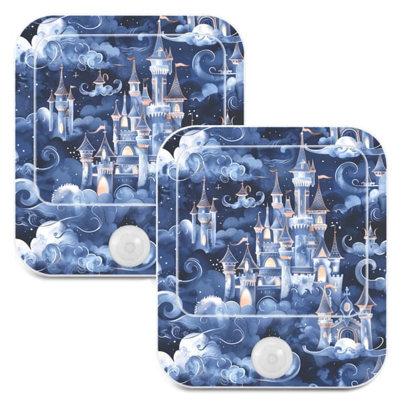 Fairy Castle Night Lights Plug into Wall LED with Auto Light Sensor Warm Light for Kids Hallway Bedroom Living Room Kitchen Bathroom Set of 2