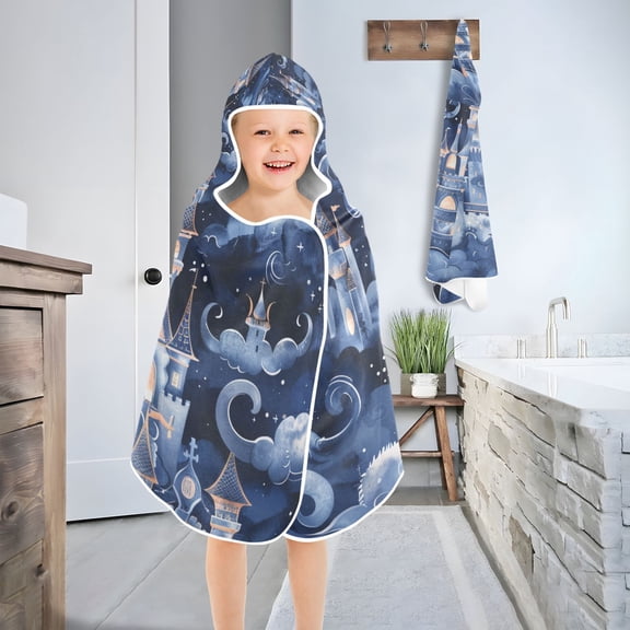 Fairy Castle Toddler Bath Towel Baby Kid Bath Towels Beach Towel Super Soft and Absorbent for Girl Boy