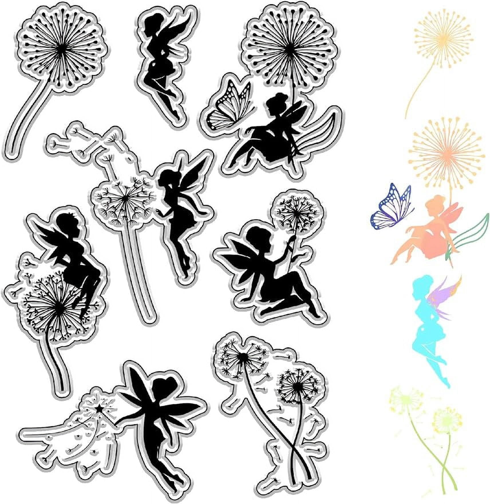 Fairy Clear Stamps Dandelion Elf Butterfly Vintage Rubber Transparent ...