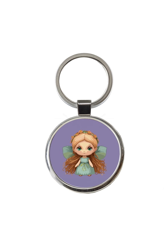 Fairy Cottagecore Pixie Metal Round Keychain