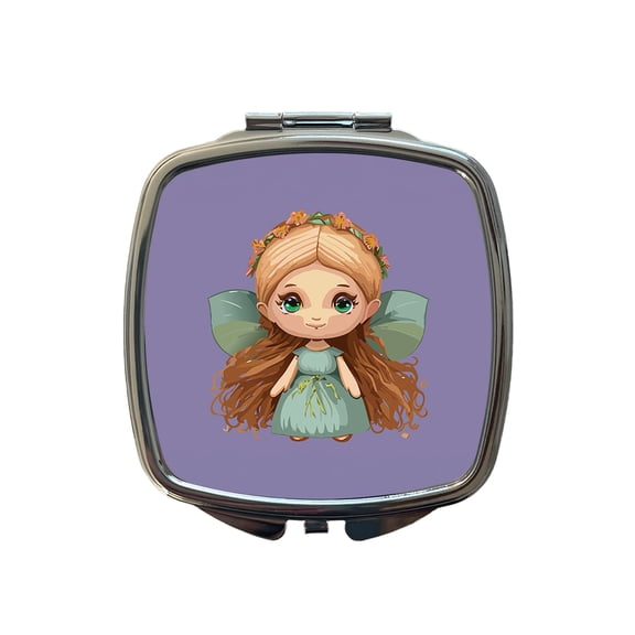 Fairy Cottagecore Pixie Travel Makeup Handbag Purse Small Pocket Compact Mirror