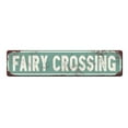 thumbnail image 1 of Fairy Crossing Garden Style Metal Sign Gardener Gift Farmhouse kitchen garden sign Herb Garden Décor Garden Gate Sign Size: 4 x 16 Inch, 1 of 4