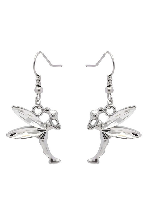 Fairy Crystal Wings Hook Earrings for Women Ginger Lyne Collection