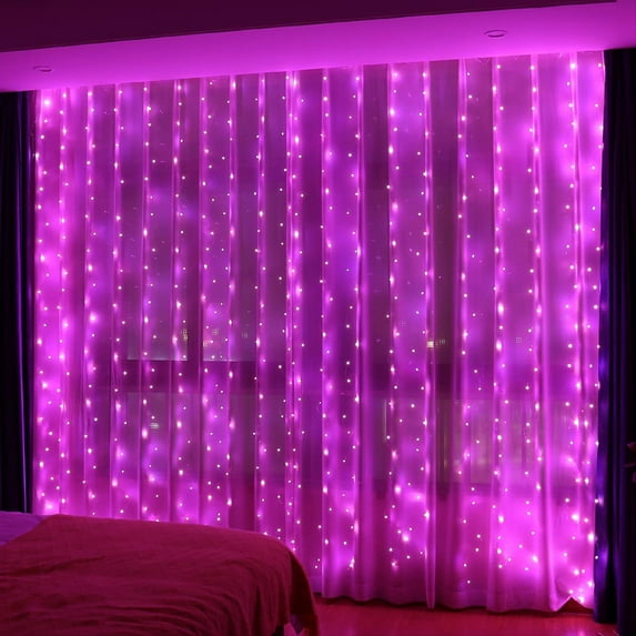 Fairy Curtain Light With 300 Led Beads, 9.8 X 9.8 Feet, Usb Plug-In, 8 Modes, Comes With Remote Control, Suitable For Bedroom Backdrops, Wedding Parties, And Interior Wall Decoration.