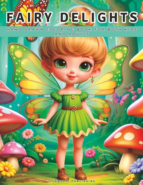 Fairy Delights: Hand Drawn Coloring Book For Both Kids and Adults (Paperback)