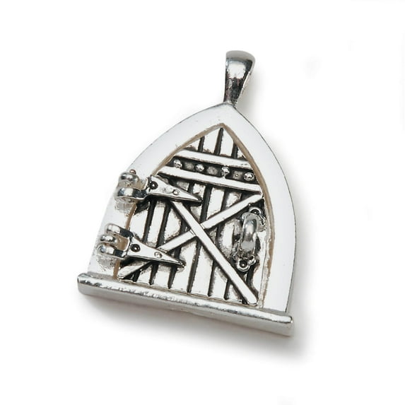 Fairy Door Charm: Antique Silver, Triangle