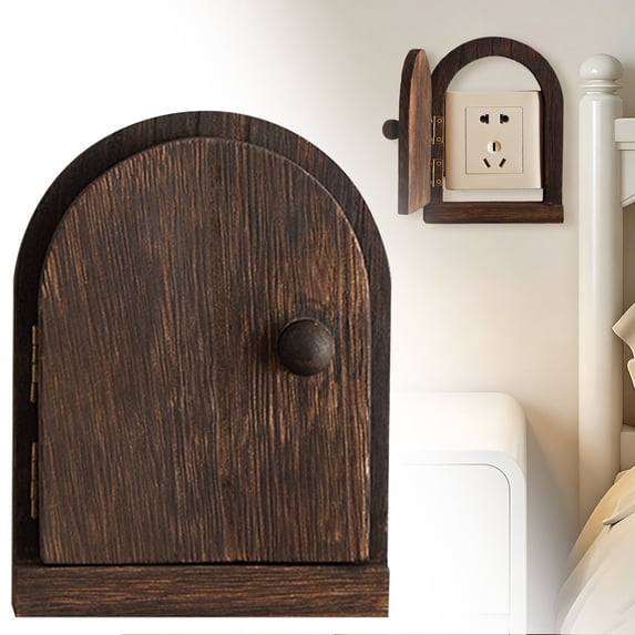 Fairy Door Outlet Cover, Wood Outlet Cover Door, Fairy Door Light Switch Cover for Conceals Wall Plates, Switches, Stains, Wall Holes and Protects People