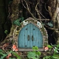 thumbnail image 1 of Fairy Door and Window Set for Tree Trunk, Miniature Outdoor Fairy Garden Decor, Enchanted Tiny House Door,Whimsical Lawn Ornament, Magic Fairy Tale Gift for Kids,Handcrafted Mini Fairy Door Sculpture, 1 of 4