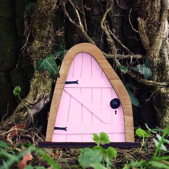 Fairy Door and Window Set for Tree Trunk, Miniature Outdoor Fairy Garden Decor, Enchanted Tiny House Door,Whimsical Lawn Ornament, Magic Fairy Tale Gift for Kids,Handcrafted Mini Fairy Door Sculpture