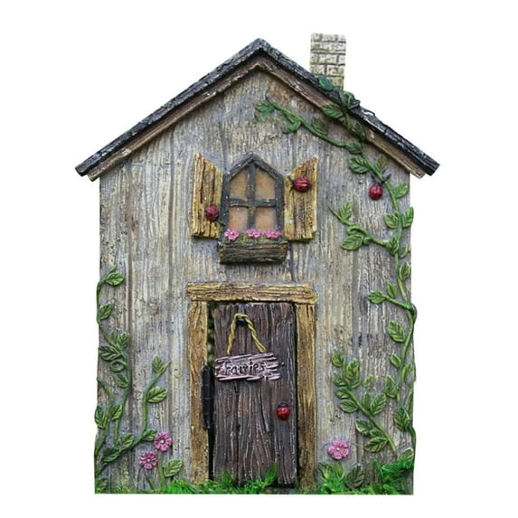 Fairy Door and Window for Trees with Light – Glow in The Dark Yard Art Sculpture Decoration for Kids Room, Wall and Trees Outdoor | Miniature Fairy Garden Outdoor Decor Accessories