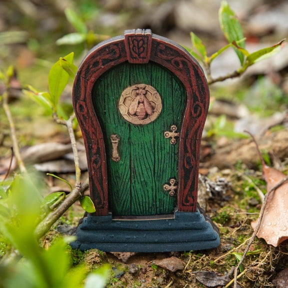 Fairy Door, Yannianjz Fairy Door, Wooden Miniature Gate for Garden and Tree Decoration, Magical Tale Door for Courtyard and Indoor Fairy Garden Decor