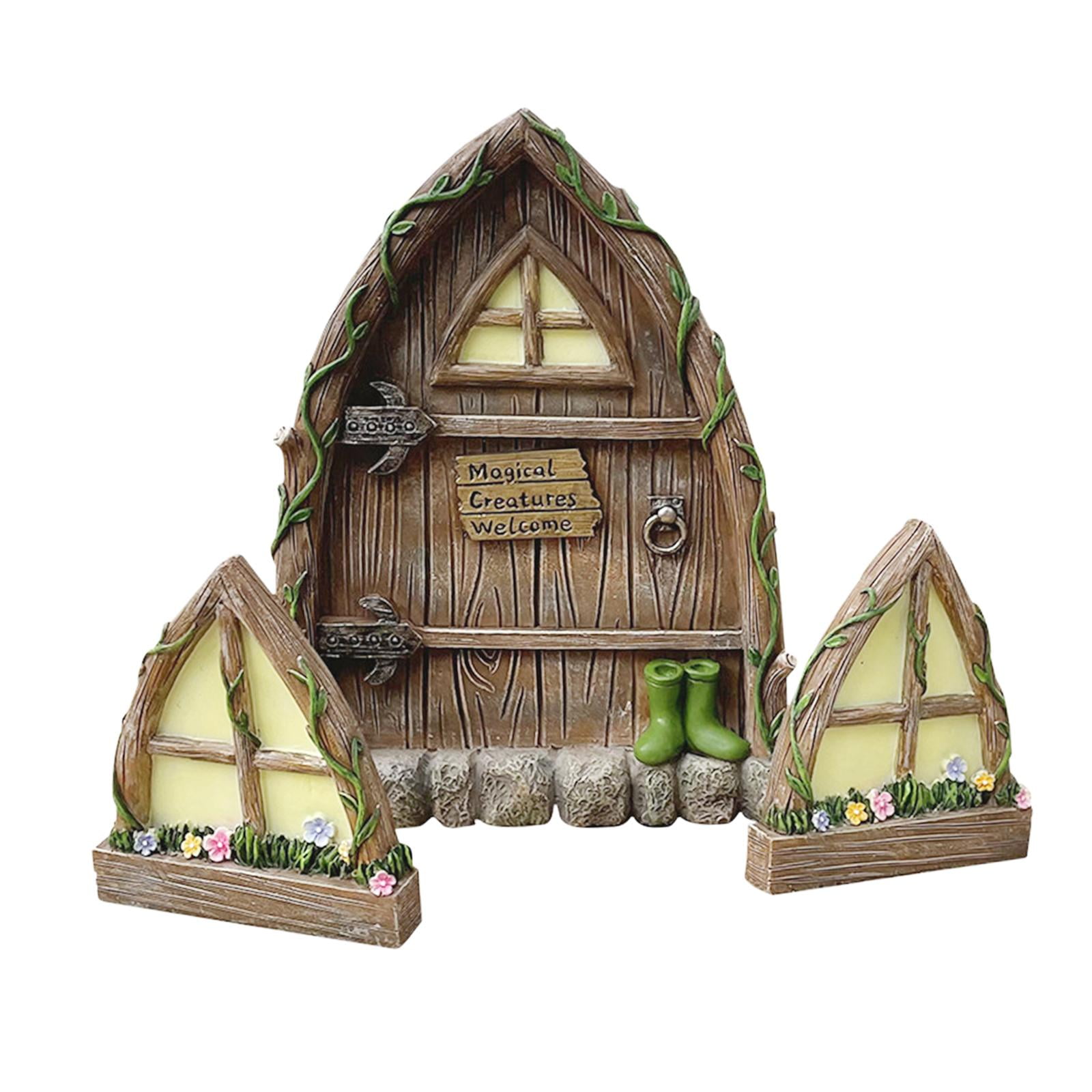 Fairy Door and Fairy Window Trunk Decoration, Miniature Fairy Gnome ...