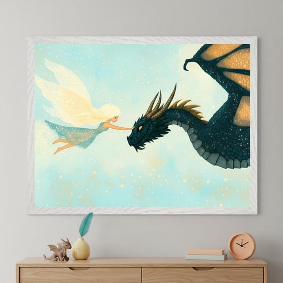 Fairy Dragon Magical Storybook Fantasy Wall Decor Unframed Paper Print