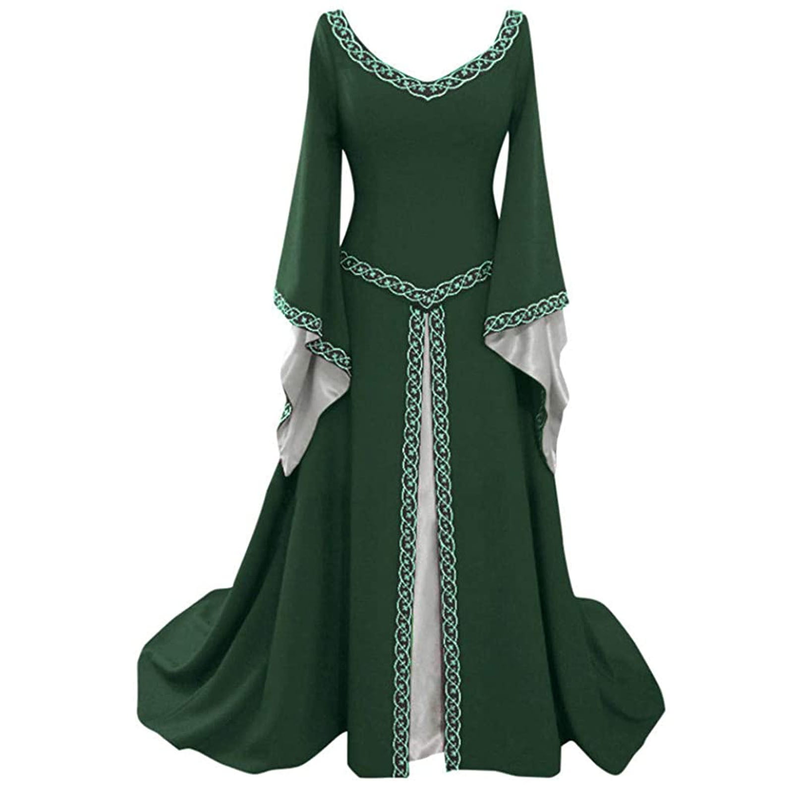 Medieval Costume For Women L'VOW Women's Victorian Renaissance Dress   Medieval Fairy Wedding Gown With Bell Sleeves Toga Costume Woman