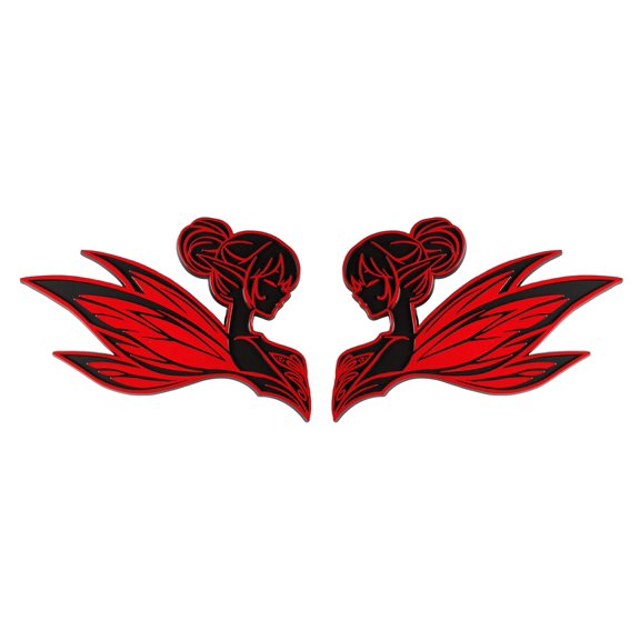 Fairy Emblem, Custom Enchanting 3D Automotive Accessories, Universal Fit for Car, Truck, SUV (Set of 2) (Red) VT4