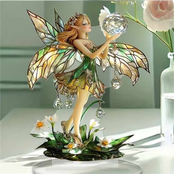 Fairy Figurine Whimsical Fairy Statues Living Room And Bedroom Unique Indoor Decoration Home And Garden Acrylic Fairy Ornaments Enchanting Spaces
