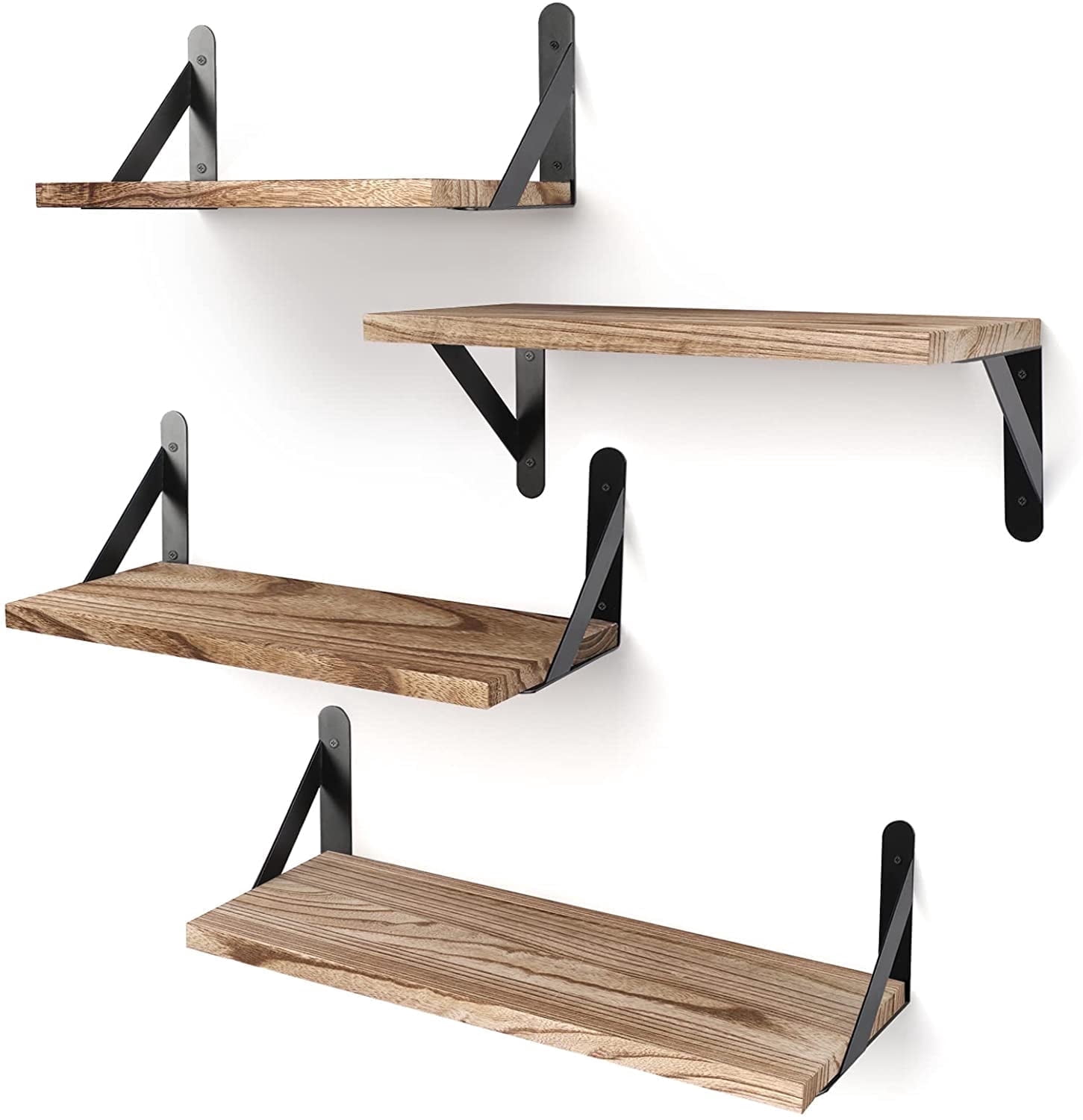 Shelf Set Fairy Floating Shelves, Rustic Wood Shelves, 4 Sets of Wall Mounted ...