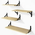 thumbnail image 1 of Fairy Floating Shelves, Rustic Wood Shelves, 4 Sets of Wall Mounted Shelf, 4.3x6.1x16.5inches, Natural, 1 of 7