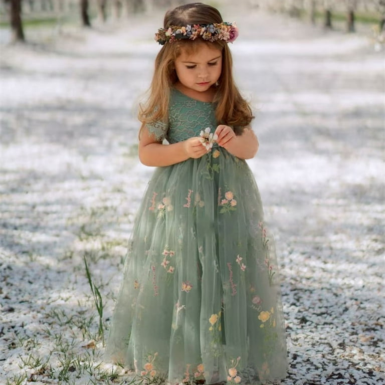 Flower girl dress sage green hotsell