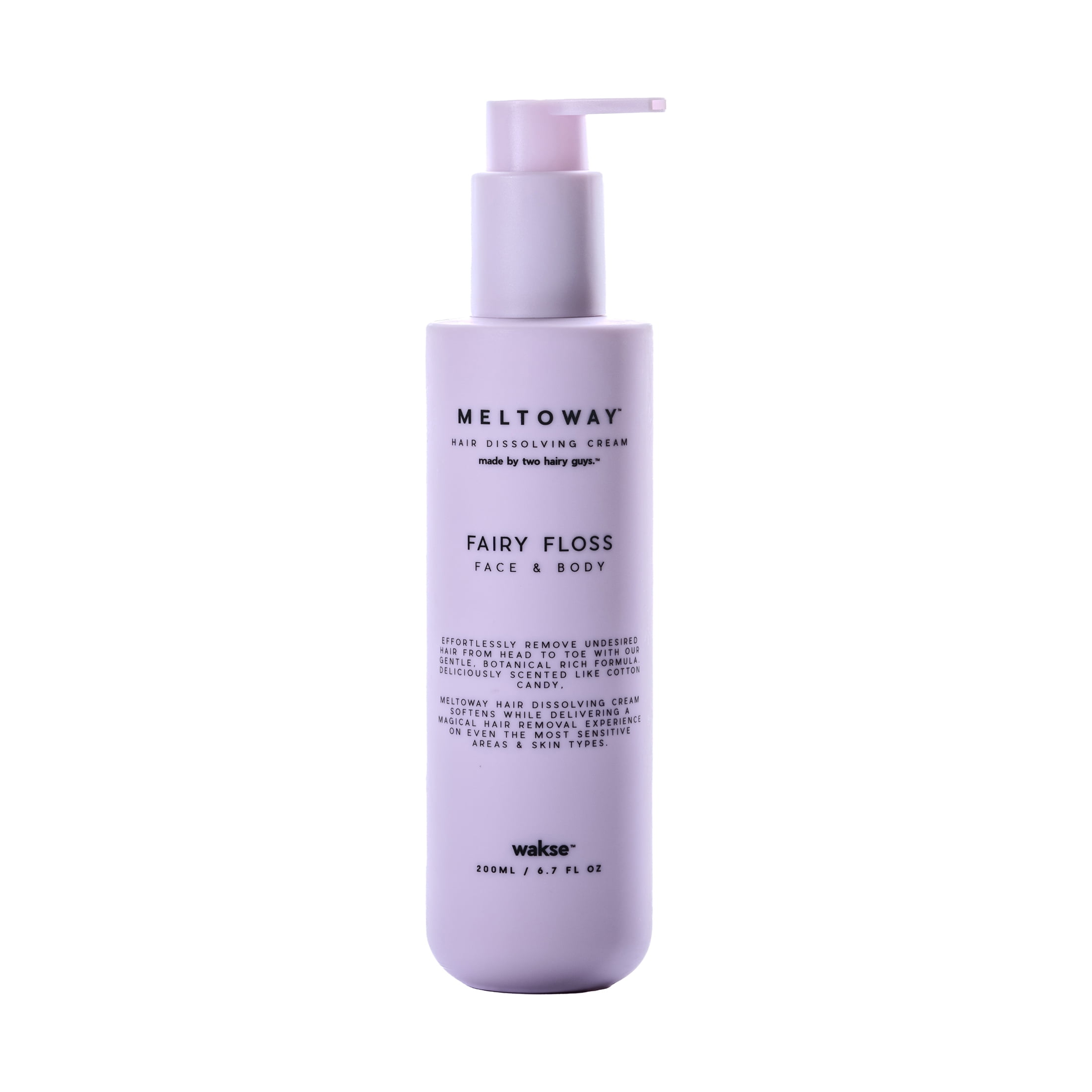 Meltoway by Wakse Fairy Floss Hydrating Hair Removal Cream Cotton Candy Scented for Legs & Body, 6.7oz Bottle