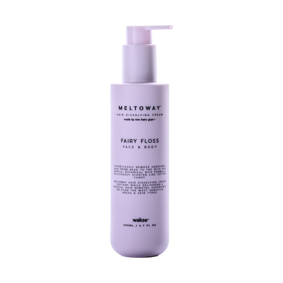 Meltoway by Wakse Fairy Floss Hydrating Hair Removal Cream Cotton Candy Scented for Legs & Body, 6.7oz Bottle