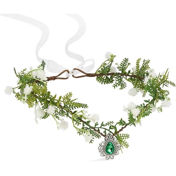 Fairy Flower Leaf Crowns for Women Elven Princess Tiara Elf Headpiece for Cosplay Halloween Costume Photoshoot Wedding Valentine's Day Gifts for Boyfriends and Girlfriends