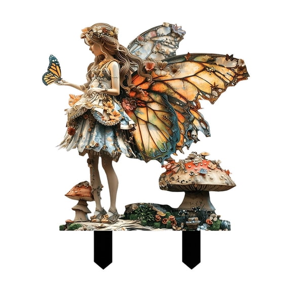 Fairy Flower Pot Decoration,Butterfly Elves Garden Stakes Fairy Outside Yard Signs Plant Pot Sticks for Patio Lawn Outdoor Decorations Acrylic Fairy Garden Accessories