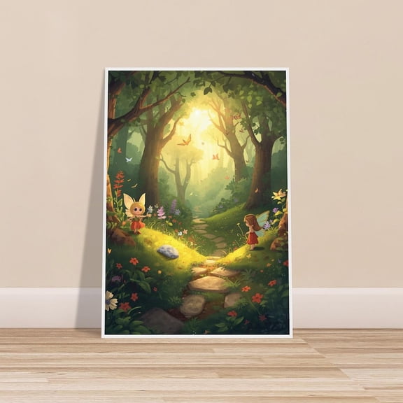 Fairy Forest Adventure Poster Magical Woodland Path Kids Fantasy Wall Art 8x12 UNFRAMED