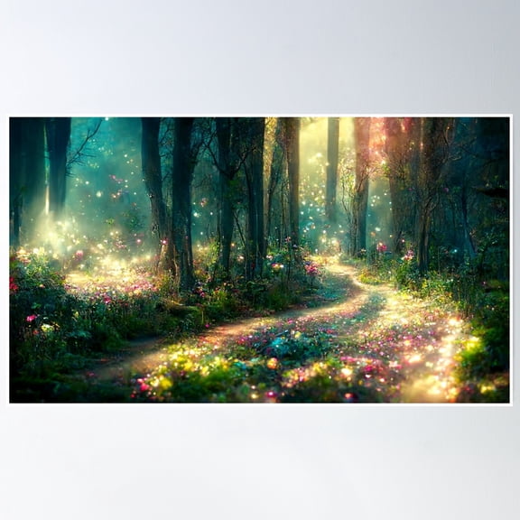 Fairy Forest Poster Wall Art, Modern Wall Decor, 8x12 UNFRAMED