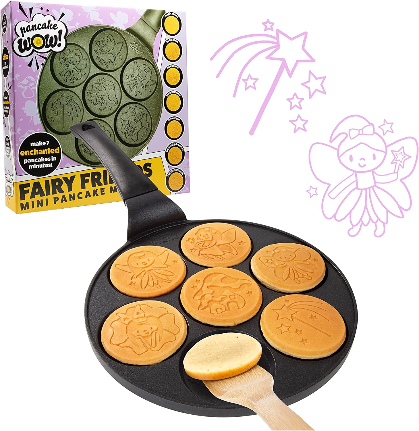 Fairy Friends Mini Pancake Pan - Make 7 Unique Flapjacks - Nonstick ...